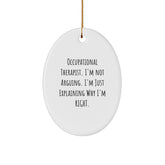 Funny Occupational Therapist Gifts for Men from Friends - Oval Ornament, Christmas Unique Presents - Image 1